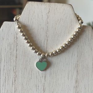 Small Tiffany Bracelet with Blue Heart